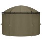 vidaXL Cenador con cortinas gris taupe 180g/m² 520x349x255 cm