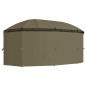 vidaXL Cenador con cortinas gris taupe 180g/m² 520x349x255 cm