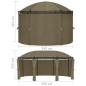 vidaXL Cenador con cortinas gris taupe 180g/m² 520x349x255 cm