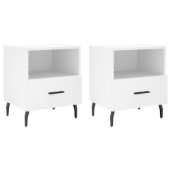 vidaXL Mesitas de noche 2 uds madera ingeniería blanco 40x35x47,5 cm