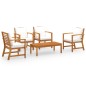 vidaXL Muebles de jardín 5 piezas cojines madera maciza de acacia vidaXL Muebles de jardín 5 piezas cojines madera maciza de acacia