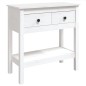vidaXL Mesa consola de madera maciza de pino blanco 75x35x75 cm vidaXL Mesa consola de madera maciza de pino blanco 75x35x75 cm