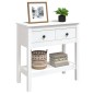 vidaXL Mesa consola de madera maciza de pino blanco 75x35x75 cm vidaXL Mesa consola de madera maciza de pino blanco 75x35x75 cm