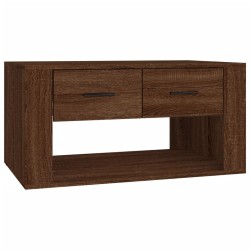 vidaXL Mesa de centro madera contrachapada roble marrón 80x50x40 cm