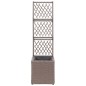 vidaXL Enrejado y arriate 1 maceta ratán sintético marrón 30x30x107 cm vidaXL Enrejado y arriate 1 maceta ratán sintético marrón 30x30x107 cm