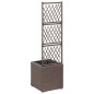 vidaXL Enrejado y arriate 1 maceta ratán sintético marrón 30x30x107 cm vidaXL Enrejado y arriate 1 maceta ratán sintético marrón 30x30x107 cm