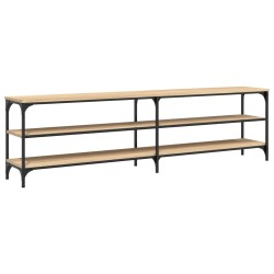 vidaXL Mueble TV metal y madera contrachapada roble Sonoma 180x30x50cm