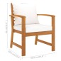 vidaXL Muebles de jardín 5 piezas cojines madera maciza de acacia vidaXL Muebles de jardín 5 piezas cojines madera maciza de acacia