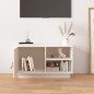 vidaXL Mueble de TV de madera maciza de pino blanco 70x34x40 cm vidaXL Mueble de TV de madera maciza de pino blanco 70x34x40 cm