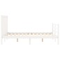 vidaXL Estructura cama de matrimonio con cabecero madera maciza blanco vidaXL Estructura cama de matrimonio con cabecero madera maciza blanco