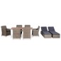 vidaXL Set de comedor de jardín 9 piezas ratán sintético marrón vidaXL Set de comedor de jardín 9 piezas ratán sintético marrón
