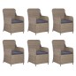 vidaXL Set de comedor de jardín 9 piezas ratán sintético marrón vidaXL Set de comedor de jardín 9 piezas ratán sintético marrón
