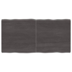 vidaXL Tablero mesa madera tratada borde vivo marrón 120x60x(2-4) cm