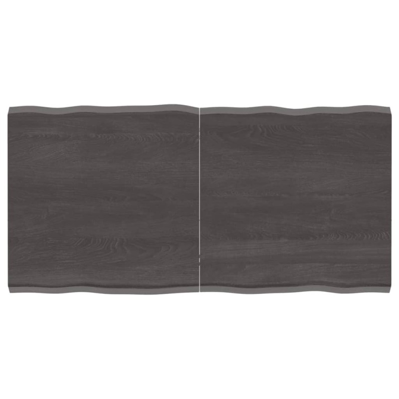 vidaXL Tablero mesa madera tratada borde vivo marrón 120x60x(2-4) cm
