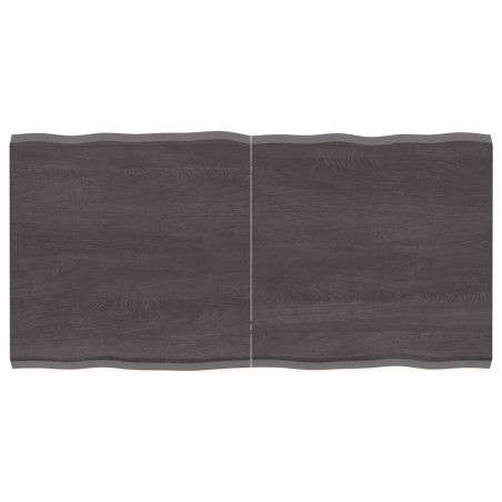 vidaXL Tablero mesa madera tratada borde vivo marrón 120x60x(2-4) cm