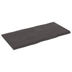 vidaXL Tablero mesa madera tratada borde vivo marrón 120x60x(2-4) cm