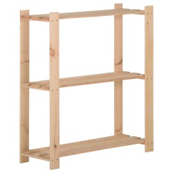 vidaXL Estantería de 3 niveles madera pino maciza 80x28,5x90 cm