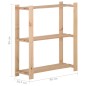 vidaXL Estantería de 3 niveles madera pino maciza 80x28,5x90 cm vidaXL Estantería de 3 niveles madera pino maciza 80x28,5x90 cm