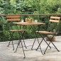 vidaXL Mesa de cafetería plegable teca maciza y acero 55x54x71 cm vidaXL Mesa de cafetería plegable teca maciza y acero 55x54x71 cm