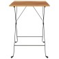 vidaXL Mesa de cafetería plegable teca maciza y acero 55x54x71 cm vidaXL Mesa de cafetería plegable teca maciza y acero 55x54x71 cm