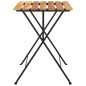 vidaXL Mesa de cafetería plegable teca maciza y acero 55x54x71 cm vidaXL Mesa de cafetería plegable teca maciza y acero 55x54x71 cm