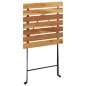 vidaXL Mesa de cafetería plegable teca maciza y acero 55x54x71 cm vidaXL Mesa de cafetería plegable teca maciza y acero 55x54x71 cm