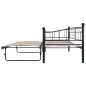 vidaXL Estructura de cama de acero negra 180x200/90x200 cm