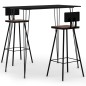 vidaXL Mesa alta y taburetes de bar 3 piezas negro vidaXL Mesa alta y taburetes de bar 3 piezas negro