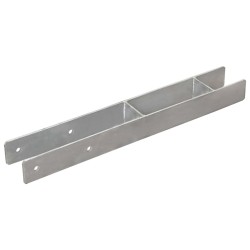 vidaXL Anclajes de valla 2 uds acero galvanizado plateado 7x6x60 cm