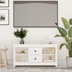 vidaXL Mueble para TV de madera maciza de pino blanco 103x36,5x52 cm