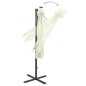 vidaXL Sombrilla voladiza con poste y luces LED arena 250 cm vidaXL Sombrilla voladiza con poste y luces LED arena 250 cm