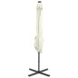 vidaXL Sombrilla voladiza con poste y luces LED arena 250 cm vidaXL Sombrilla voladiza con poste y luces LED arena 250 cm