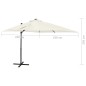 vidaXL Sombrilla voladiza con poste y luces LED arena 250 cm vidaXL Sombrilla voladiza con poste y luces LED arena 250 cm