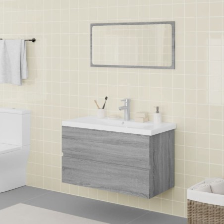 vidaXL Set de muebles de baño madera contrachapada gris Sonoma