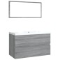 vidaXL Set de muebles de baño madera contrachapada gris Sonoma vidaXL Set de muebles de baño madera contrachapada gris Sonoma