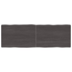 vidaXL Tablero mesa madera tratada borde vivo marrón 140x50x(2-4) cm
