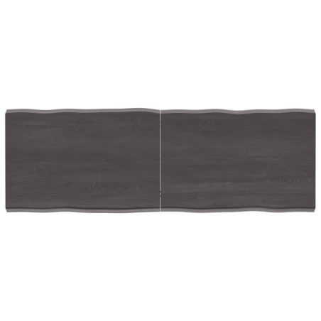 vidaXL Tablero mesa madera tratada borde vivo marrón 140x50x(2-4) cm