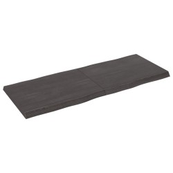 vidaXL Tablero mesa madera tratada borde vivo marrón 140x50x(2-4) cm