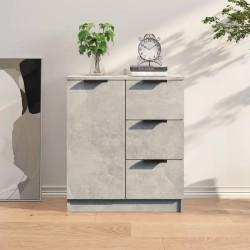 vidaXL Aparador de madera contrachapada gris hormigón 60x30x70 cm