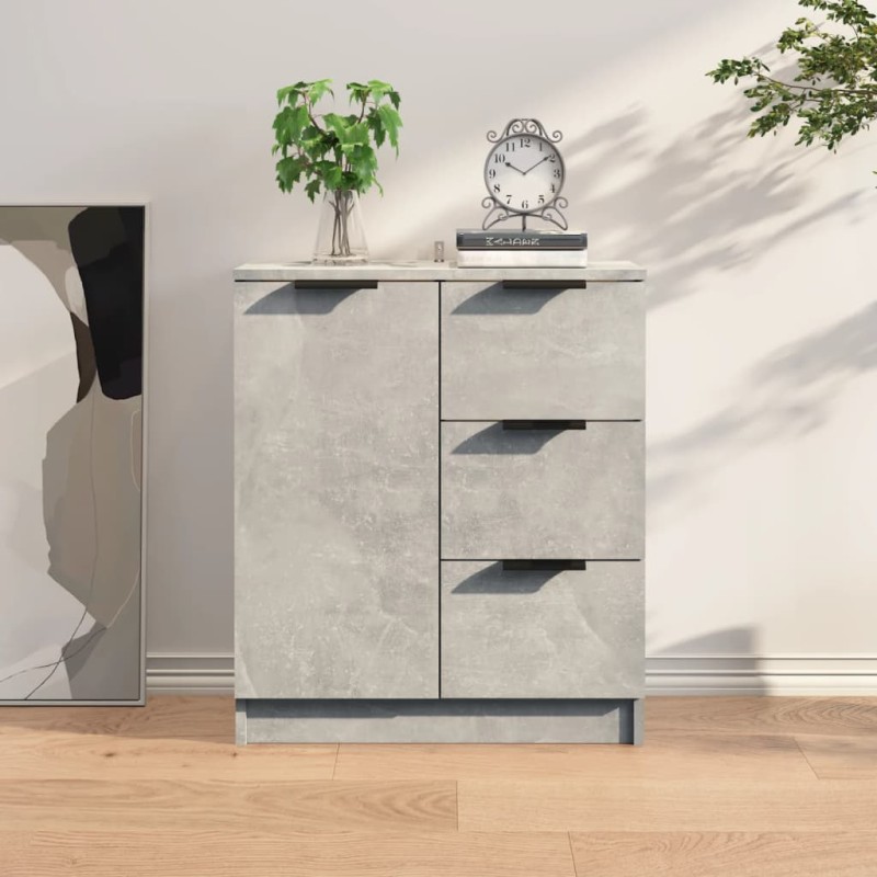 vidaXL Aparador de madera contrachapada gris hormigón 60x30x70 cm vidaXL Aparador de madera contrachapada gris hormigón 60x30x70 cm