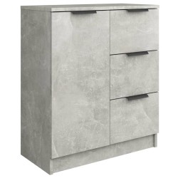 vidaXL Aparador de madera contrachapada gris hormigón 60x30x70 cm