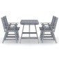 vidaXL Juego de comedor de jardín 5 pzas madera maciza de acacia gris