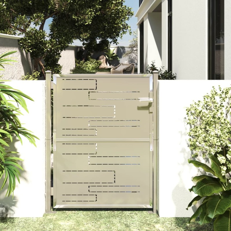 vidaXL Puerta de jardín de acero inoxidable 100x125 cm vidaXL Puerta de jardín de acero inoxidable 100x125 cm