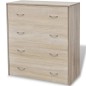 vidaXL Aparador con 4 cajones color roble 60x30,5x71 cm vidaXL Aparador con 4 cajones color roble 60x30,5x71 cm