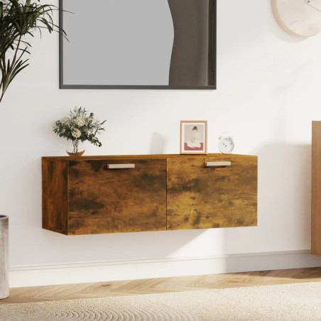 vidaXL Armario pared madera contrachapada roble ahumado 100x36,5x35 cm