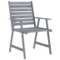 vidaXL Juego de comedor de jardín 5 pzas madera maciza de acacia gris