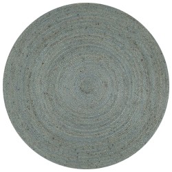 vidaXL Alfombra de yute tejida a mano redonda verde oliva 150 cm