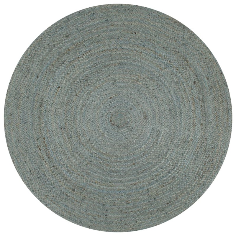 vidaXL Alfombra de yute tejida a mano redonda verde oliva 150 cm