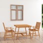 vidaXL Juego de comedor para jardín 3 piezas madera maciza de acacia vidaXL Juego de comedor para jardín 3 piezas madera maciza de acacia