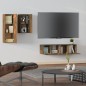 vidaXL Set de muebles de TV 4 pzas madera contrachapada roble ahumado vidaXL Set de muebles de TV 4 pzas madera contrachapada roble ahumado
